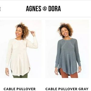 Agnes Dora Gray Cable Knit Pullover 